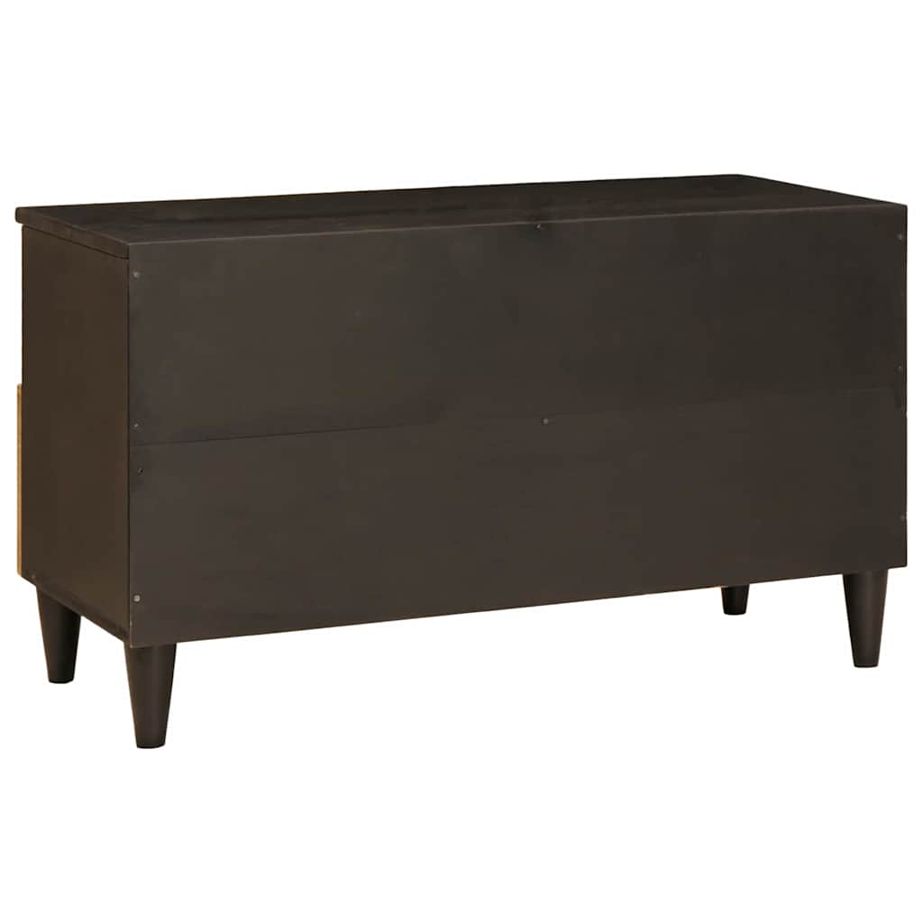 TV Cabinet Black and Gold 80 x 33 x 46 cm Solid mango wood